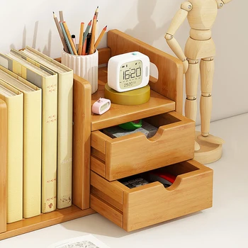 Мебели за дома, лесен модерна лавица за книги, рафтове за съхранение от естествен бамбук, богат на функции книга, органайзер, дизайн на кутията Мебели за дома, лесен модерна лавица за книги, рафтове за съхранение от естествен бамбук, богат на функции книга, органайзер, дизайн на кутията 3