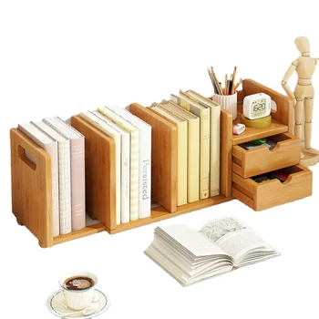 Мебели за дома, лесен модерна лавица за книги, рафтове за съхранение от естествен бамбук, богат на функции книга, органайзер, дизайн на кутията Мебели за дома, лесен модерна лавица за книги, рафтове за съхранение от естествен бамбук, богат на функции книга, органайзер, дизайн на кутията 5