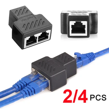 1-2 начина за свързване на мрежов кабел RJ-45 LAN, Ethernet клъстер жак-разветвителем Адаптер за док-станция за преносими компютри бърза доставка