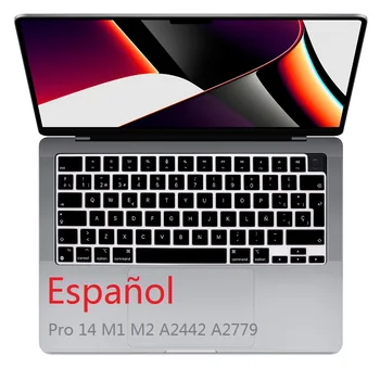 Калъф от TPU за Macbook Pro 14 M2 M1 A2442 A2779 2021 2022 EU US Spansih Капак на клавиатурата за Macbook Pro 14 M1 M2 Spansih Протектор