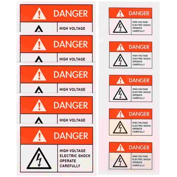 10 бр. стикери с надпис, шрифт, текст, стикер, знакът за сигурност, червен крехка предупредителен стикер, самозалепващи етикети