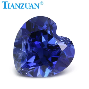 Изкуствен сапфир, синтетичен корунд 33 #, светло син цвят, камък във формата на сърце, с пукнатини и включвания, отделяща камък Изкуствен сапфир, синтетичен корунд 33 #, светло син цвят, камък във формата на сърце, с пукнатини и включвания, отделяща камък 1