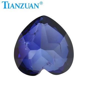 Изкуствен сапфир, синтетичен корунд 33 #, светло син цвят, камък във формата на сърце, с пукнатини и включвания, отделяща камък Изкуствен сапфир, синтетичен корунд 33 #, светло син цвят, камък във формата на сърце, с пукнатини и включвания, отделяща камък 3