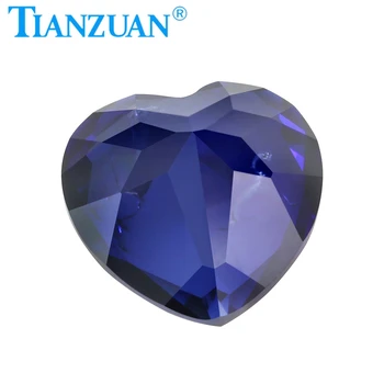 Изкуствен сапфир, синтетичен корунд 33 #, светло син цвят, камък във формата на сърце, с пукнатини и включвания, отделяща камък Изкуствен сапфир, синтетичен корунд 33 #, светло син цвят, камък във формата на сърце, с пукнатини и включвания, отделяща камък 4