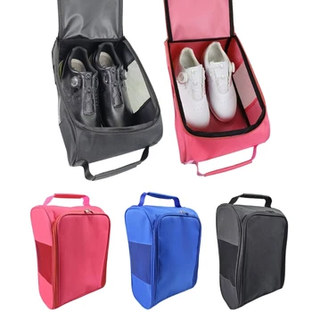 Пътна чанта за обувки за голф, чанта за спортни обувки джоб с вентилация за чорапи-тениски, преносим чанта за съхранение на спортни обувки