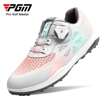 PGM XZ238, дамски обувки за голф, мини леки меки дишащи обувки, дамски спортни обувки с градиентным мрежесто езда и каишка