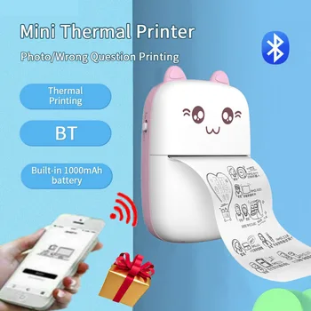 Преносим принтер мини принтер ръчно началната студентска джобна термо печат