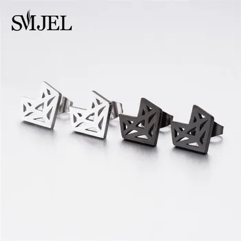 Обеци SMJEL Fox, златни обеци от неръждаема стомана, модни бижута, малки геометрични обеци във формата на животни, обеци за пиърсинг