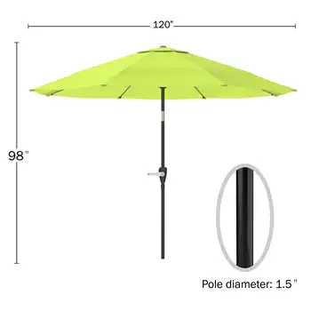 10-крак чадър за вътрешен двор с автоматичен наклон, салатовый 10-крак чадър за вътрешен двор с автоматичен наклон, салатовый 1