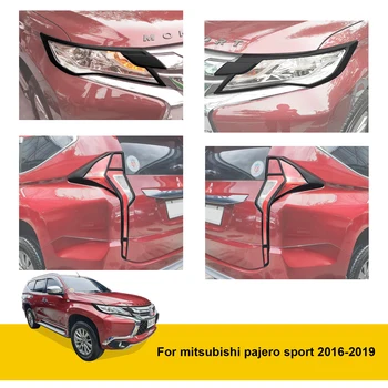 Капак фарове покритие на задната фенер отпред + капак заден стоп за Mitsubishi Pajero Sport 2015 2016 2017 2018 2019