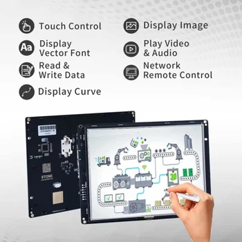 КАМЕННА 8,0-инчов панел HMI TFT LCD с интерфейс UART + процесор + графичен дизайн КАМЕННА 8,0-инчов панел HMI TFT LCD с интерфейс UART + процесор + графичен дизайн 3
