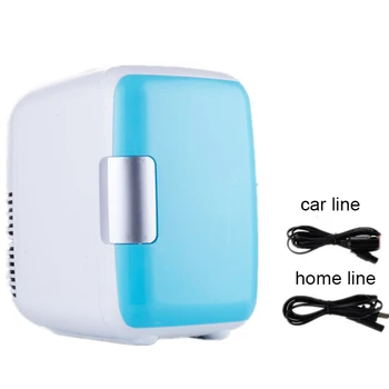Хладилници с двойно предназначение 4Л за домашна употреба в автомобил, мини-хладилници с фризер, охлаждащ нагревателен бокс, козметичен хладилник, хладилник за грим