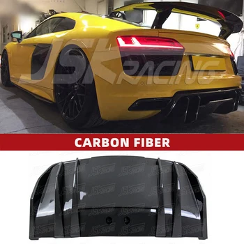 V-образен дифузер на задната броня от въглеродни влакна за устни Audi R8 2016-2018
