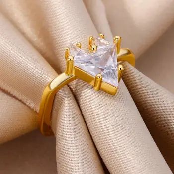 Дамски пръстен със синьо сърце, регулируем пръстен от неръждаема стомана, нестандартен 2023 година в дизайна, сватбени естетически декорации anillos Дамски пръстен със синьо сърце, регулируем пръстен от неръждаема стомана, нестандартен 2023 година в дизайна, сватбени естетически декорации anillos 3
