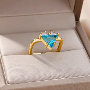Дамски пръстен със синьо сърце, регулируем пръстен от неръждаема стомана, нестандартен 2023 година в дизайна, сватбени естетически декорации anillos Дамски пръстен със синьо сърце, регулируем пръстен от неръждаема стомана, нестандартен 2023 година в дизайна, сватбени естетически декорации anillos 5