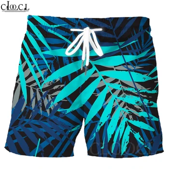 Мъжки хавайски шорти CLOOCL, панталони с принтом европейски листа, с джобове, бански за бодибилдинг, дрехи за лятната ваканция в плажен стил