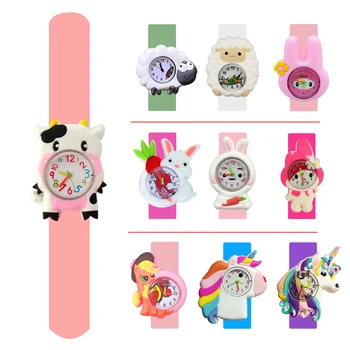 3D-Крава, заек, овца, мультяшные детски часовници, детски играчки-пъзели, цифров часовник детски кварцов часовник, подарък дропшиппинг