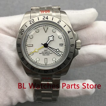 BL 40 мм мъжки часовник NH34 GMT Механични ръчни часовници с 24-часова класификация, определен bezel, куполообразное кристал, светещи водоустойчив Reloje