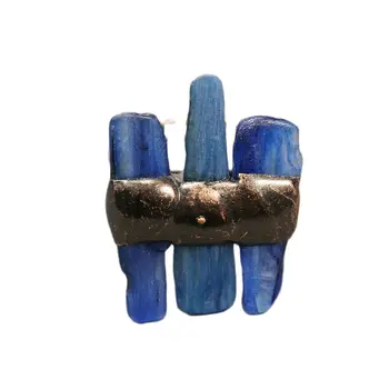 Бижута GG, пръстени с естествен син кианитом, бронзова покритие, с галванично покритие, античен мед, реколта скъпоценни камъни, пръстен ръчно изработени дамски прости подаръци