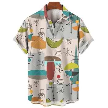 Летни Мъжки Ризи И Блузи С 3D Принтом, Мъжки Ризи с къс ръкав, Модни Съкратен Блузи, Ежедневни Тениски, Мъжки Дрехи