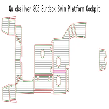 Quicksilver 805 Слънчева палуба, платформа за плуване, кокпит, лодка, подложка за пода от EVA изкуствен тиково дърво