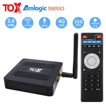 TOX1 Amlogic S905X3 Android 9,0 TV Box 4 GB 32 GB телеприставка 2,4 G 5 G WiFi, Bluetooth 1000 М 4 ДО TVBOX 2021 Нова