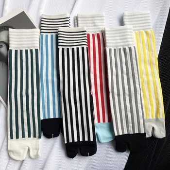Цветни памучни чорапи на райета, модни дамски чорапи-täby в стил ретро, спортни чорапи с отрязани в японски стил харадзюку средна дължина