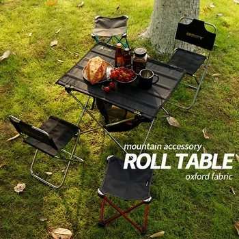 Къмпинг на открито Преносим ultralight сгъваема маса от алуминиева сплав, голяма маса за пикник, барбекю, всекидневни маса, маса за хранене