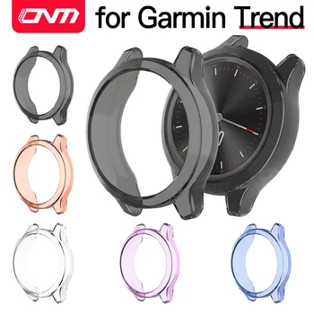 Защитен калъф от TPU за смарт часовници на Garmin vivomove Trend, прозрачен цветен мек защитен калъф за GarminMove Trend