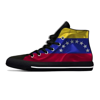 Венецуела Венецуела флаг, патриотическая модни забавно ежедневни тъканта, обувки с висок берцем, леки, дишащи мъжки и дамски маратонки с 3D принтом