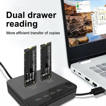Корпус SSD с две отделения USB 3.1 M. 2 SATA, докинг станция, клонирующий устройство, автономен твърди четец, твърд диск за съхранение на данни, диск копирна машина