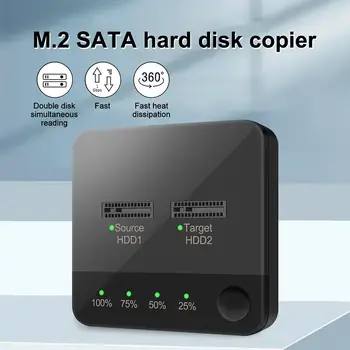 Корпус SSD с две отделения USB 3.1 M. 2 SATA, докинг станция, клонирующий устройство, автономен твърди четец, твърд диск за съхранение на данни, диск копирна машина Корпус SSD с две отделения USB 3.1 M. 2 SATA, докинг станция, клонирующий устройство, автономен твърди четец, твърд диск за съхранение на данни, диск копирна машина 1