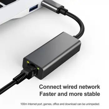 Конвертор жична мрежова карта, Мрежов Интерфейс Ethernet Адаптер Мрежова карта до RJ-45 10/100 Mbps Интернет-кабел USB Type C
