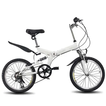 20-инчовият сгъваем велосипед с променлива скорост от високо стомана, обща педал, двоен V-образна спирачка, каране на колело, висококачествена рамка амортисьор под наем