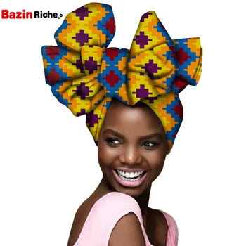 Африканска превръзка на главата, восъчни тюрбан, ръчно изработени, на около 180*50 см, Кърпи, аксесоари за коса, за жени, AF004