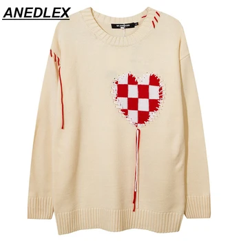 2021 Градинска облекло в стил хип-хоп, вязаный пуловер пуловер с принтом момичета от японската аниме, мъжки женски есента памук случайни пуловер в стил харадзюку, бял