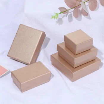 Преносими 24шт картонени кутии за бижута кутия за съхранение на огърлици, гривни, обици, квадратна книжен подарък кутия