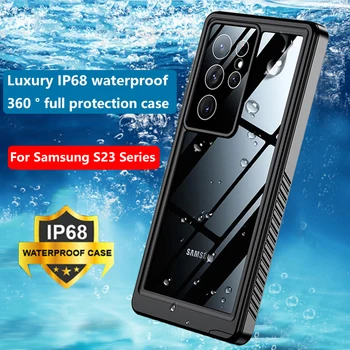 Z-SHOW Водоустойчив калъф за Samsung Galaxy S23 S21 S22 Ultra Plus Калъф 360 Пълен Вграден Обектив Защитно фолио за екрана, устойчив на удари Калъф