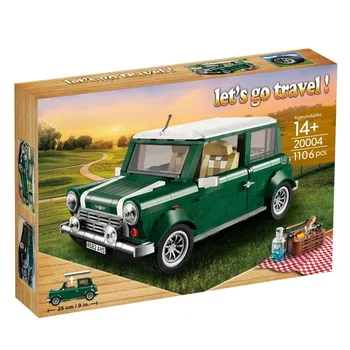 Зелен автомобил MINI Cooper MK VII Строителни блокове, тухли Съвместимост 10242 рожден Ден, подарък за Коледа Модел кола играчки