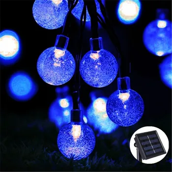 10 М 50 led кристална топка на слънчеви батерии, гирлянди, водоустойчив страхотна венец за градината на открито, Коледа, сватба, синьо