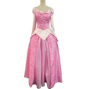 Нов стил, костюм за cosplay спящата принцеса Aurora, розово маскарадное рокля, карнавальная парти за Хелоуин за възрастни жени
