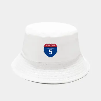 Лятна класическа широка периферия шапка Interstate 5 с двустранно принтом, дамски мъжки шапка с принтом рибар, ежедневни панама Унисекс, тийнейджърката шапка с козирка