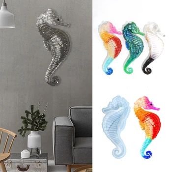 Силиконови форми Haima 3D Животни от смола, животни, морски кончета, епоксидни леярски форма за стенни декорации врати