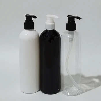 18шт 400 мл празни черно-бели пластмасови бутилки със спрей лосион за лична хигиена, гел за душ, течен сапун, Козметична опаковка