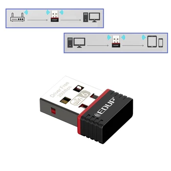 Високоскоростен Детска USB-карта на Функция на точката за достъп за публичен достъп до безжична мрежова карта WiFi Mini USB мрежова карта Lan Card Drive Безплатен WiFi6 300 Mbps