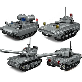 Военен танк от Втората световна война, градивните елементи на MOC Тигър Tank Леопард 2A7 Модел 4В1, мини-монтажни блокове, детски играчки, подаръци