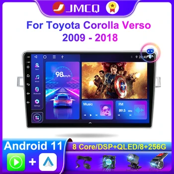 JMCQ Android 11 Автомобилен Мултимедиен Радио За Toyota Corolla Verso AR10 2009-2018 Плейър 2 Din Carplay Стерео GPS Главното Устройство DVD