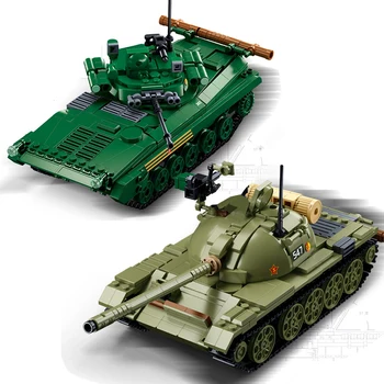 Военен Съветски танк T54 на Втората световна война, руската бойна машина на пехотата БМП-2 М, самолети, хеликоптери, строителни блокчета, играчки за големи момчета