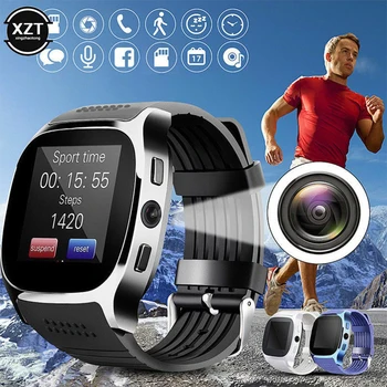 Т8 Bluetooth Smart-Часовник С Камера, Поддръжка на SIM-карти TF, Крачкомер, Мъжки И Дамски Спортни Умни Часовници с Разговори За вашия телефон Android PK Q18 DZ09