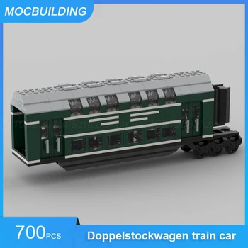 MOC Строителни Блокове на Средния Блок за Нов Стил на Немски Доппельстокваген Железопътен Вагон Vagon ширина 7 метра Монтаж на Тухли Играчка за Подарък